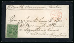 Stamp of Canada » Colony of Canada » Cancellations HAMILTON: 1852–57 7½d Deep Yellow-Green on Mourning