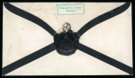 Stamp of Canada » Colony of Canada » Cancellations HAMILTON: 1852–57 7½d Deep Yellow-Green on Mourning