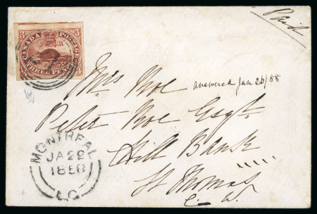 Stamp of Canada » Colony of Canada » Cancellations Numeral« 21 » on 3d. deep brown-red on medium wove