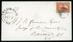 Stamp of Canada » Colony of Canada » Cancellations Concentric Circles: 1852–57 3d Red on Ribbed Paper