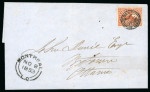Stamp of Canada » Colony of Canada » Domestic Mail 1852–57 3d Brown-Red on Thin Wove Entire