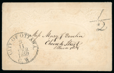 Stamp of Canada » Colony of Canada » Domestic Mail Canada 1858 Valentine with decorative contents, sent as a drop letter from Ottawa