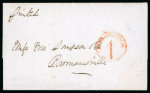 Stamp of Canada » Colony of Canada » Domestic Mail Canada 1852 Stampless printed matter with "PAID AT MONTREAL 1" hs to Bowmansville