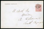 Stamp of Canada » Colony of Canada » Domestic Mail 1852–57 ½d Rose on Printed Circular Envelope½d deep