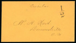 Stamp of Canada » Colony of Canada » Domestic Mail 1859 Stampless circular envelope backstamped PARIS