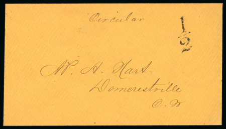 Stamp of Canada » Colony of Canada » Domestic Mail 1859 Stampless circular envelope backstamped PARIS