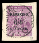 Stamp of South Africa » Mafeking 1900 Cape of Good Hope 1d on 1/2d Seated Hope, 1d on 1/2d Standing Hope, 3d on 1d, 6d on 3d and 1s on 4d set of used
