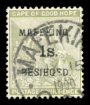 Stamp of South Africa » Mafeking 1900 Cape of Good Hope 1d on 1/2d Seated Hope, 1d on 1/2d Standing Hope, 3d on 1d, 6d on 3d and 1s on 4d set of used