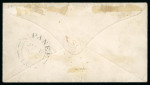 Stamp of Canada » Colony of Canada » Domestic Mail 3d. red. tied by blue «2» numeral on cover with blue