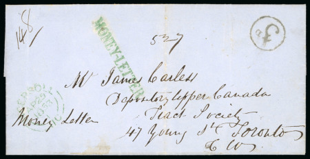 Stamp of Canada » Colony of Canada » Money Letters  1853 Money Letter Entire – Woodstock to Toronto