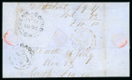 Stamp of Canada » Colony of Canada » Registered Mail 1855 Stampless Registered Entire – Brant U.C. via Multiple Offices