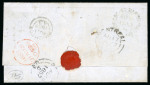 Stamp of Canada » Colony of Canada » Forwarded Letters 1852–57 10d Blue on Thin Wove – Re-Addressed Entire via Cunard “Persia”