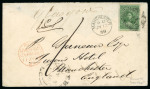 Stamp of Canada » Colony of Canada » Forwarded Letters 1852–57 7½d Deep Yellow-Green on Cover – Re-Addressed via Liverpool
