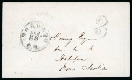 Stamp of Canada » Colony of Canada » Mail to the Other Provinces 1857 Toronto to Halifax Covers – Rated “3”