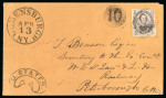 Stamp of Canada » Colony of Canada » Mail from the USA 1851 6d Brown-Purple on Laid Paper – Cross-Border Use from Ogdensburg