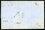 Stamp of Canada » Colony of Canada » Mail to the USA 1851 6d Slate-Violet on Laid Paper – Montreal to New York