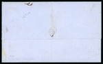 Stamp of Canada » Colony of Canada » Mail to the USA 1852–57 3d Brown-Red Vertical Pair on Thin Wove – Montreal to New York