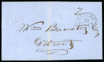 Stamp of Canada » Colony of Canada » Mail to the USA 1854 Stampless Cover – Windsor, U.C. to Detroit, Michigan
