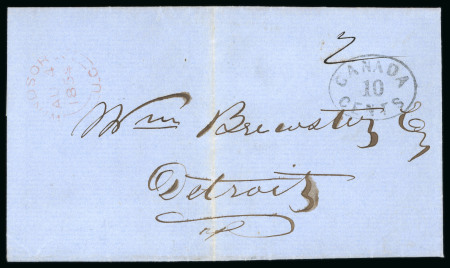 Stamp of Canada » Colony of Canada » Mail to the USA 1854 Stampless Cover – Windsor, U.C. to Detroit, Michigan