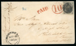 Stamp of Canada » Colony of Canada » Mail to the USA 1851 6d Slate-Violet on Laid Paper – Montreal to Philadelphia