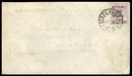 Stamp of South Africa » Mafeking 1900 GB Unappropriated Die 6d on 3d on envelope to