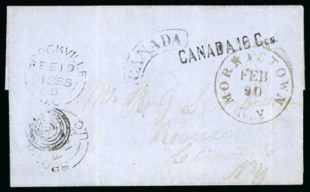 Stamp of Canada » Colony of Canada » Mail to the USA 1855 Entire Letter – Farmersville to Clinton, NY via Brockville