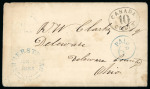 Stamp of Canada » Colony of Canada » Mail to the USA 1855 Cover – Amherstburg to Delaware, Ohio