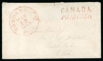 Stamp of Canada » Colony of Canada » Mail to the USA 1856 Toronto to Sackets Harbor, NY – Canada Paid Cover