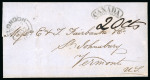 Stamp of Canada » Colony of Canada » Mail to the USA 1857 Stampless Double Entire – London U.C. to Vermont