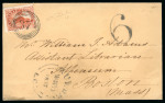 Stamp of Canada » Colony of Canada » Mail to the USA 1852–57 3d Deep Red on Medium Wove – Unaccepted Partial Payment to Boston
