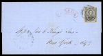 Stamp of Canada » Colony of Canada » Mail to the USA 1852–57 6d Slate-Violet on Thin Wove – Cross-Border Cover to New York