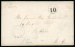 Stamp of Canada » Colony of Canada » Mail to the USA 1857 Stampless Cover – Galt “6D / 10 Cts.” Rate to Brooklyn, N.Y.