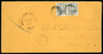 Stamp of Canada » Colony of Canada » Mail to the USA 1852–57 6d Grey-Lilac Pair on Thick Wove – Double Letter to Washington