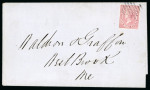 Stamp of Canada » Colony of Canada » Mail to the USA 1852–57 ½d Rose on Circular – Toronto to Westbrooke, Maine
