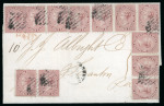 Stamp of Canada » Colony of Canada » Mail to the USA 1858–59 ½d Rose Perforated – Multiple Stamps on Entire