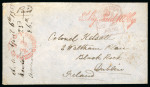 Stamp of Canada » Colony of Canada » Mail to Great Britain 1855 Stampless Envelope – Quebec to Dublin via Cunard “Asia”