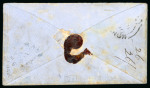 Stamp of Canada » Colony of Canada » Mail to Great Britain 1852–57 3d Scarlet-Vermilion Pair and 10d Bright Blue on Thin Wove – Perth to Scotland via US Packet and Collins Line