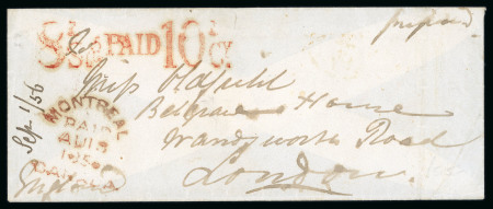 Stamp of Canada » Colony of Canada » Mail to Great Britain 1856 Stampless Envelope – Montreal to London via Cunard “Asia”