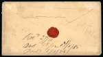 Stamp of Canada » Colony of Canada » Mail to Great Britain 1852–57 7½d Yellow-Green (Plate Variety Position 57) – Toronto to London via Canadian Steamers