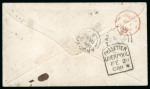 Stamp of Canada » Colony of Canada » Mail to Great Britain 1852–57 3d Brown-Red on Medium Wove – Simcoe to Andover via New York / Cunard “Arabia”