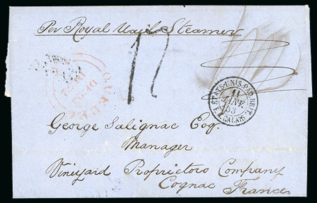 Stamp of Canada » Colony of Canada » Mail to Europe FRANCE: 1852 Montreal to France – Corrected Cunard Letter