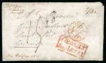 Stamp of Canada » Colony of Canada » Mail to Europe FRANCE: 1853 Paspebiac to Granville – Transatlantic Cunard Letter