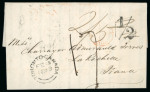 Stamp of Canada » Colony of Canada » Mail to Europe France: 1853 – Toronto to La Rochelle via Cunard “America”