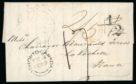 Stamp of Canada » Colony of Canada » Mail to Europe France: 1853 – Toronto to La Rochelle via Cunard “America”