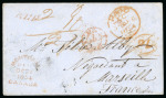 Stamp of Canada » Colony of Canada » Mail to Europe France: 1854 – Montreal to Marseille via Cunard “Europa”