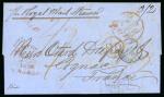 Stamp of Canada » Colony of Canada » Mail to Europe France: 1856 – Montreal to Cognac via Cunard “Niagara”