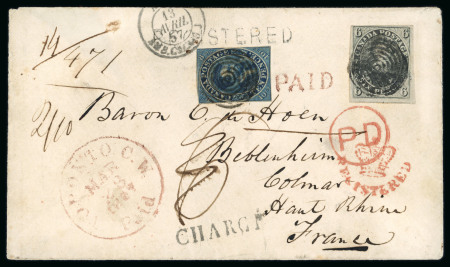 Stamp of Canada » Colony of Canada » Mail to Europe France: 1857 – Toronto to Beblenheim via Allan “North American”