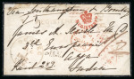 Stamp of Canada » Colony of Canada » Mail to Other Countries India: 1857 – Mourning Registered Cover via Allan Line and P.O. “Pekin”