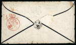 Stamp of Canada » Colony of Canada » Mail to Other Countries India: 1857 – Mourning Registered Cover via Allan Line and P.O. “Pekin”