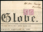 Stamp of Canada » Colony of Canada » Domestic Mail 1852–57 ½d. Rose on Newspaper WrapperHorizontal pair